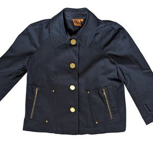 Tory Burch Canvas Swing Jacket/Coat Dark Blue Size 10